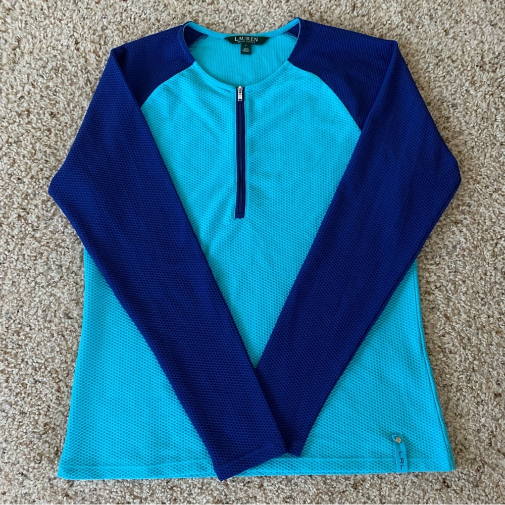 RALPH LAUREN WOMEN’S L/S QUARTER-ZIP SHIRT SZ LARGE